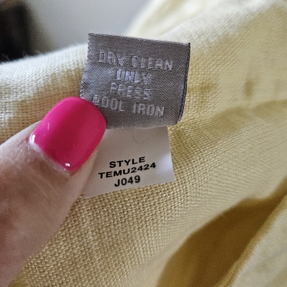Womans Ellen Tracy Linen Yellow Jacket 8 (M) - Picture 8 of 10